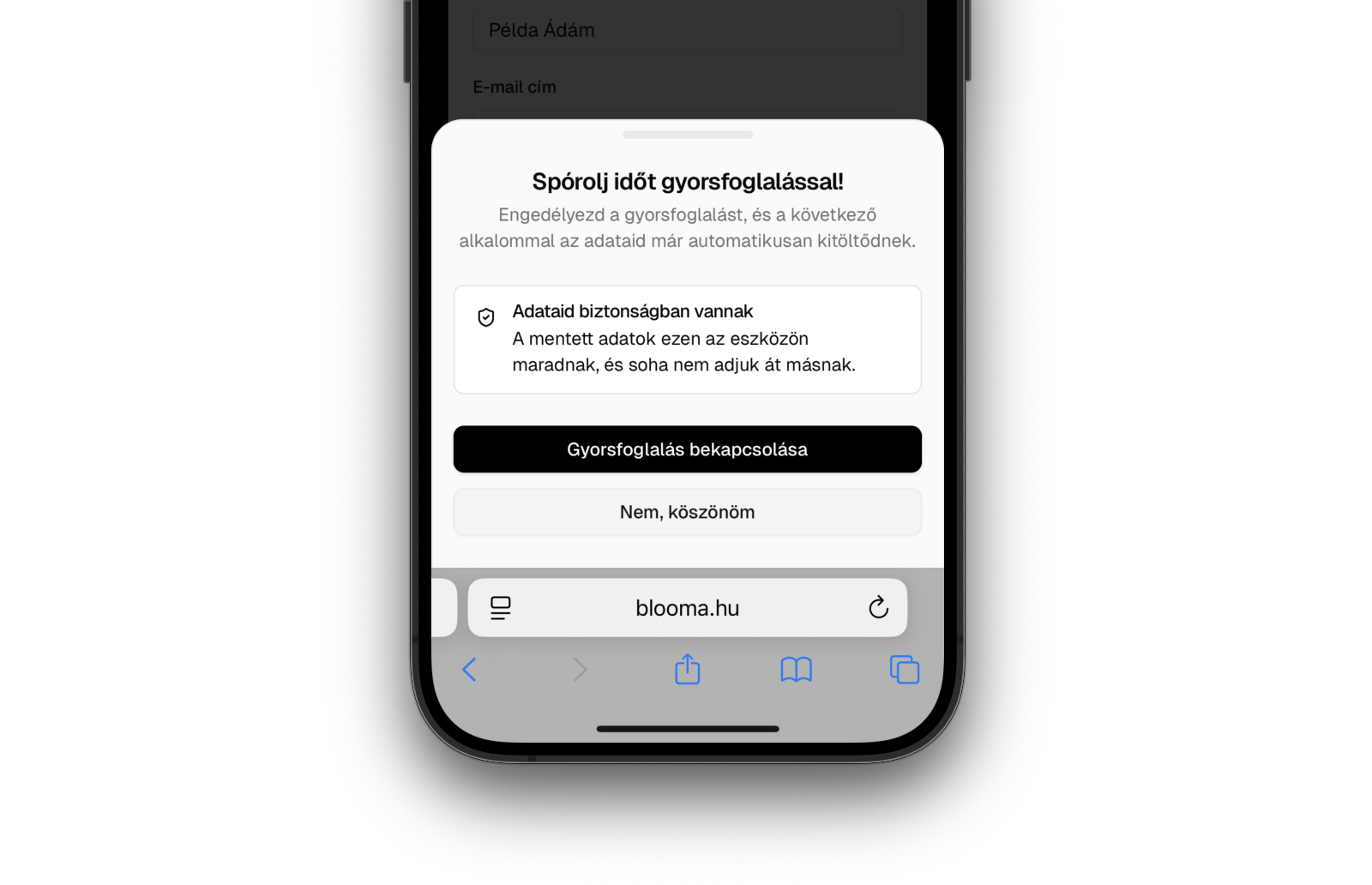 Gyorsfoglalás példa